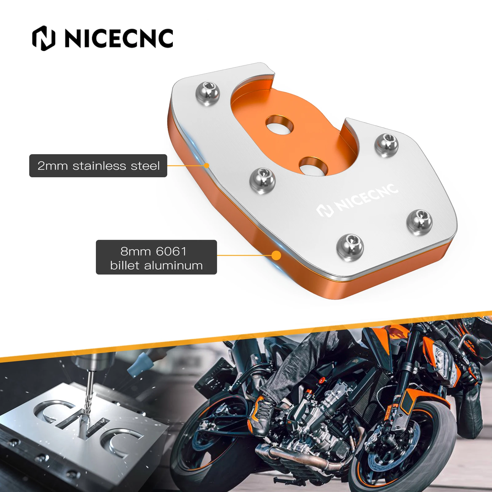 Удлинительная пластина с боковой стойкой CNC для мотоцикла KTM 690 Enduro R SMC R 2019-2023 Husqvarna 701 Enduro Supermoto 2020-2023