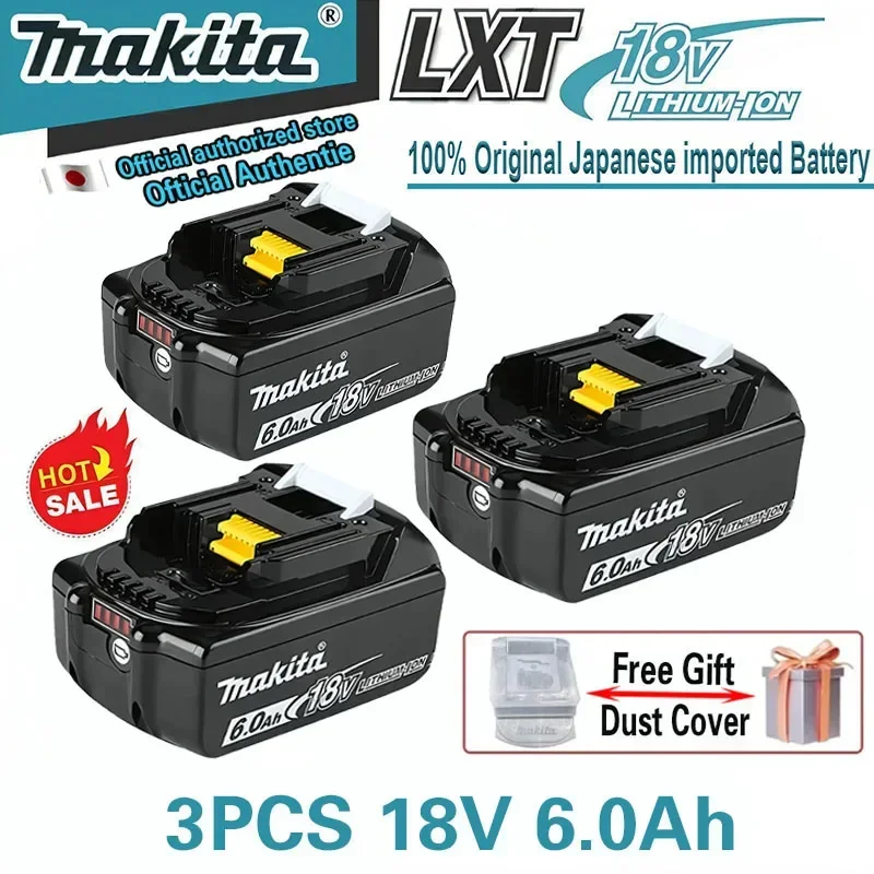 18 В 6,0 Ач для Makita Original со светодиодной литий-ионной заменой LXT BL1860B BL1860 BL1850 Makita перезаряжаемая батарея для электроинструмента