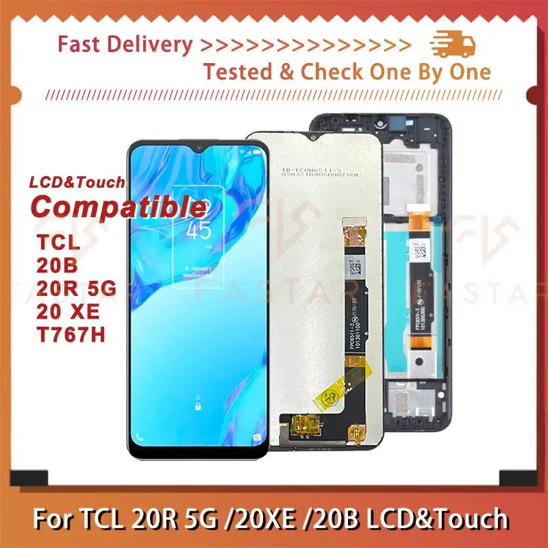 Оригинальный дигитайзер для TCL 30XE 20B 20R, 6,52 дюйма, ЖК-дисплей с сенсорным экраном, сменный цифровой дигитайзер в сборе, 20 ярдов, T767H экран, диспл...