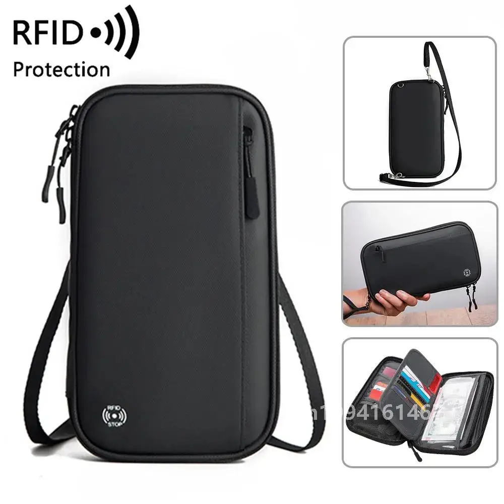 Дорожные обложки для паспорта, папка-кошелек, RFID-блокировка, семейный держатель для паспорта, водонепроницаемая сумка для паспорта на одно плечо, сумка через плечо