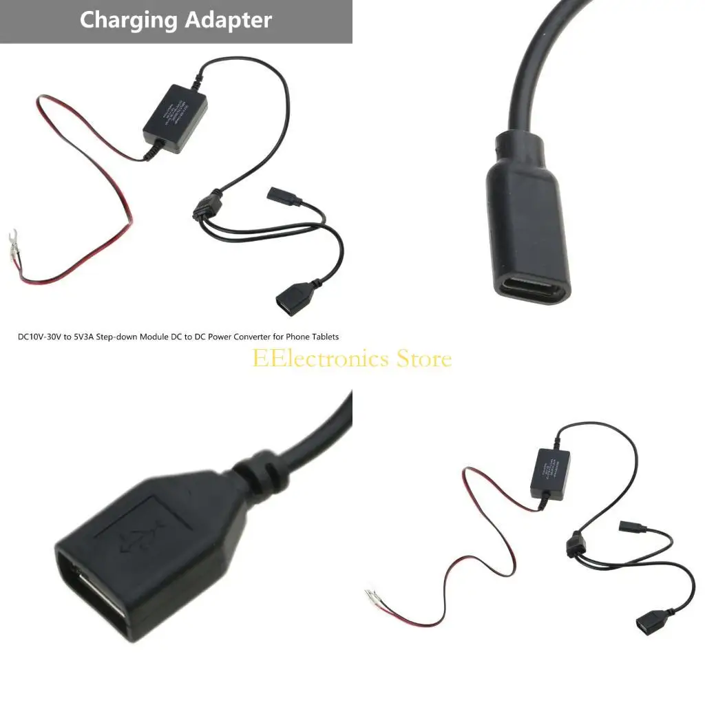 B03C постоянный ток модуля преобразования BACK USB Шаг вниз по преобразователю DC-DC 10V-30 В до 5 В 3A QC3.0 Модуль зарядки