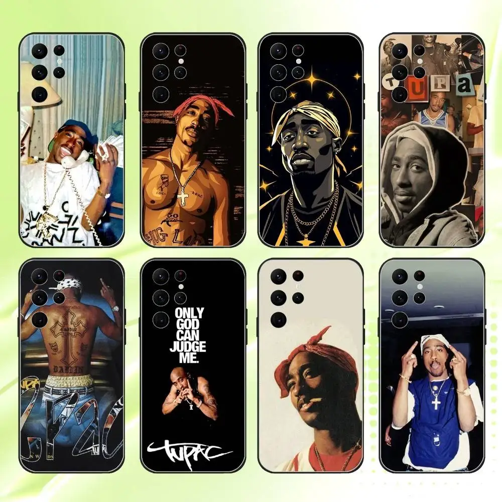 Чехол для телефона Rapper 2pac Singer Tupac для Samsung S 25,24,23,22,30,21,10,9,Ultra,Plus,Lite,FE,4,5G, черный мягкий чехол