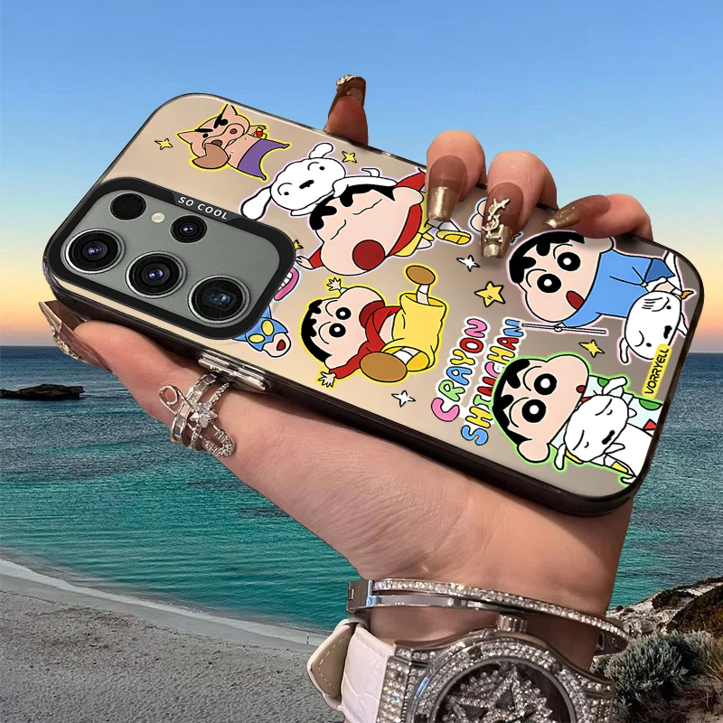 C-Crayon S-ShinChan Frosted Case для Samsung Galaxy A36 A35 A34 A32 A30 A26 A25 A24 A23 A22 5G 4G A20 A16 A15 A14 Акриловый чехол