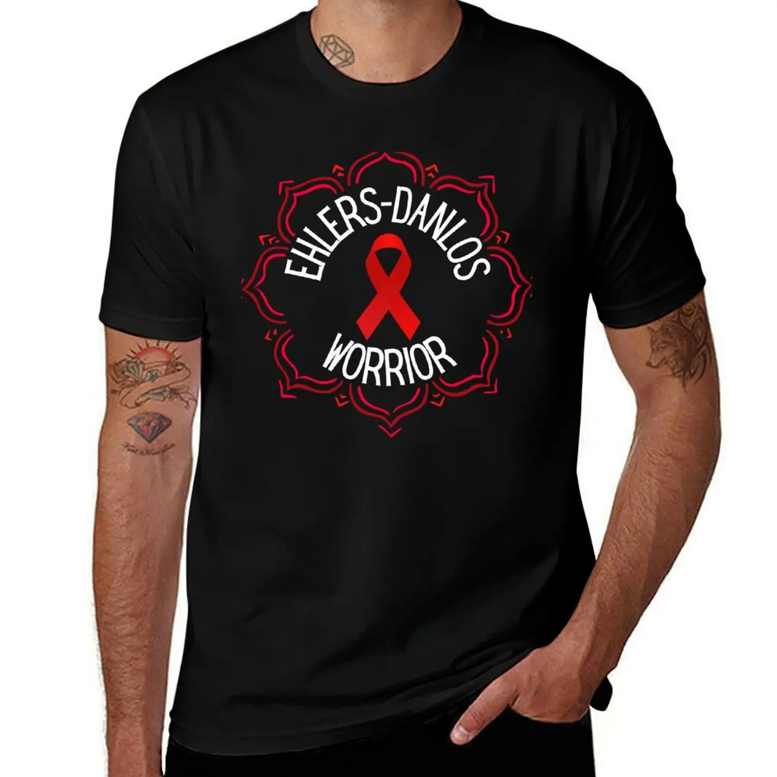 Футболка Ehlers-Danlos Worrior- Awareness, кавайная одежда, белые черные футболки для мальчиков, эстетичная одежда, рубашки, мужская футболка с рисунком