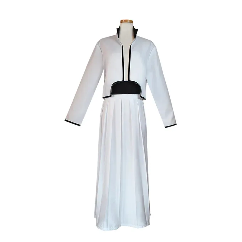 CyAnime Bleach Ulquiorra's Косплей Костюм Ulquiorra Шлем Маски Парики Волосы Белое кимоно (куртка + брюки + пояс) Костюм кендо