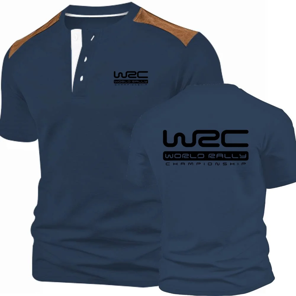Фото Чемпионат мира по ралли WRC футболка мужские рубашки на пуговицах футболка спортивная тренировочная футболка с короткими рукавами цветной блок трикотаж на пуговицах №3