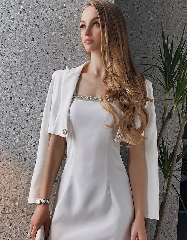 Женское элегантное платье Dabuwawa Tienda, комплект из 2 предметов, костюм с коротким разрезом, платье с вышивкой DF1CSA002
