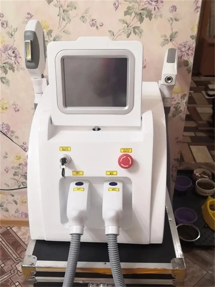 Фото Многофункциональное углеродное удаление татуировок 2 в 1, E-LIGHT IPL Nd yag OPT, лазерная эпиляция, машина для омоложения кожи №3