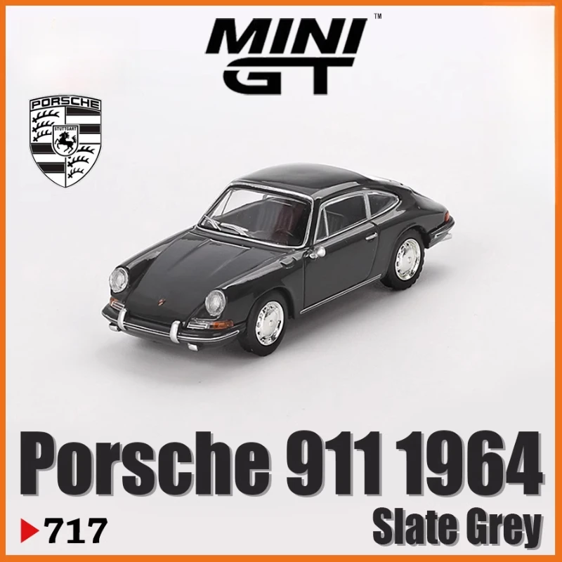 МИНИГТ 1:64, 911 1964 Темно-серый # 717, литая под давлением статическая миниатюрная модель автомобиля из сплава, игровая модель Tide, коллекция для мальчиков, праздничный подарок.