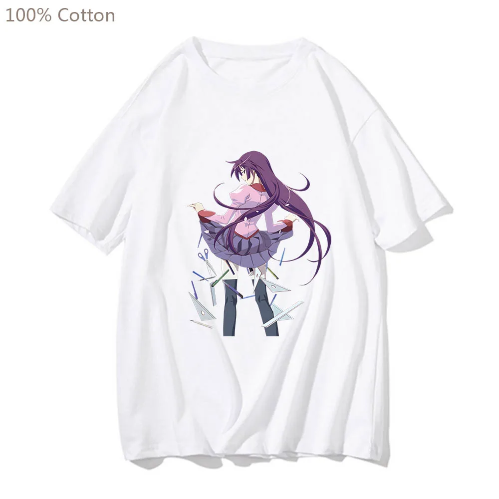 Футболка Owarimonogatari Hitagi senjougaозначает, рисунок детской манги/комикса для мужчин/wo, Мужская футболка из 100% хлопка, обычная футболка