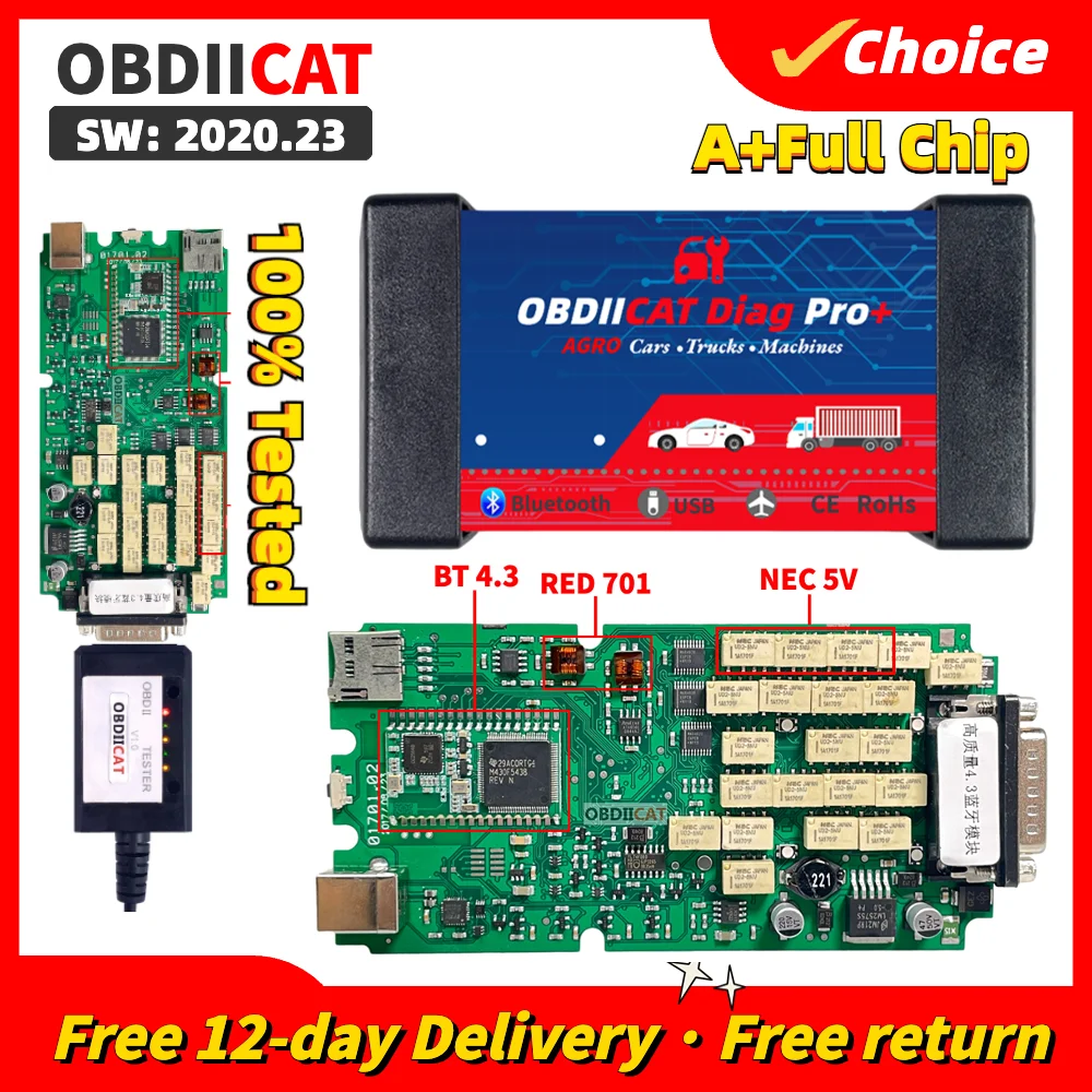 Высокое качество A +++ одноплатный VCI Multidiag OBD2 Bluetooth сканер TCS PRO OBD2 диагностический инструмент для автомобиля