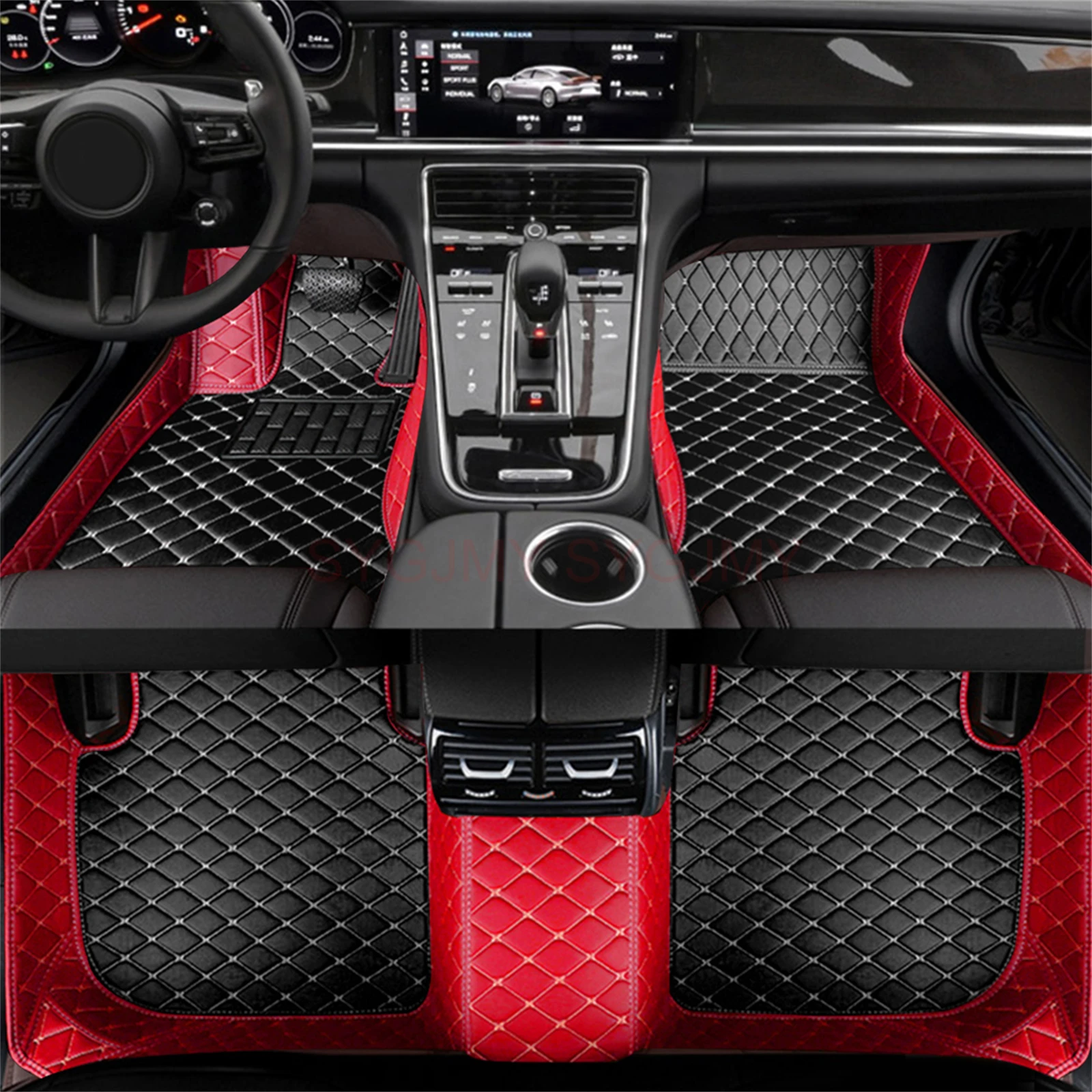 Коврик автомобильный цветной, под заказ, для Audi Q7 7 Seat 2006-2015 2016-2019 2020-2023 Q7 E-tron, интерьерные аксессуары из искусственной кожи