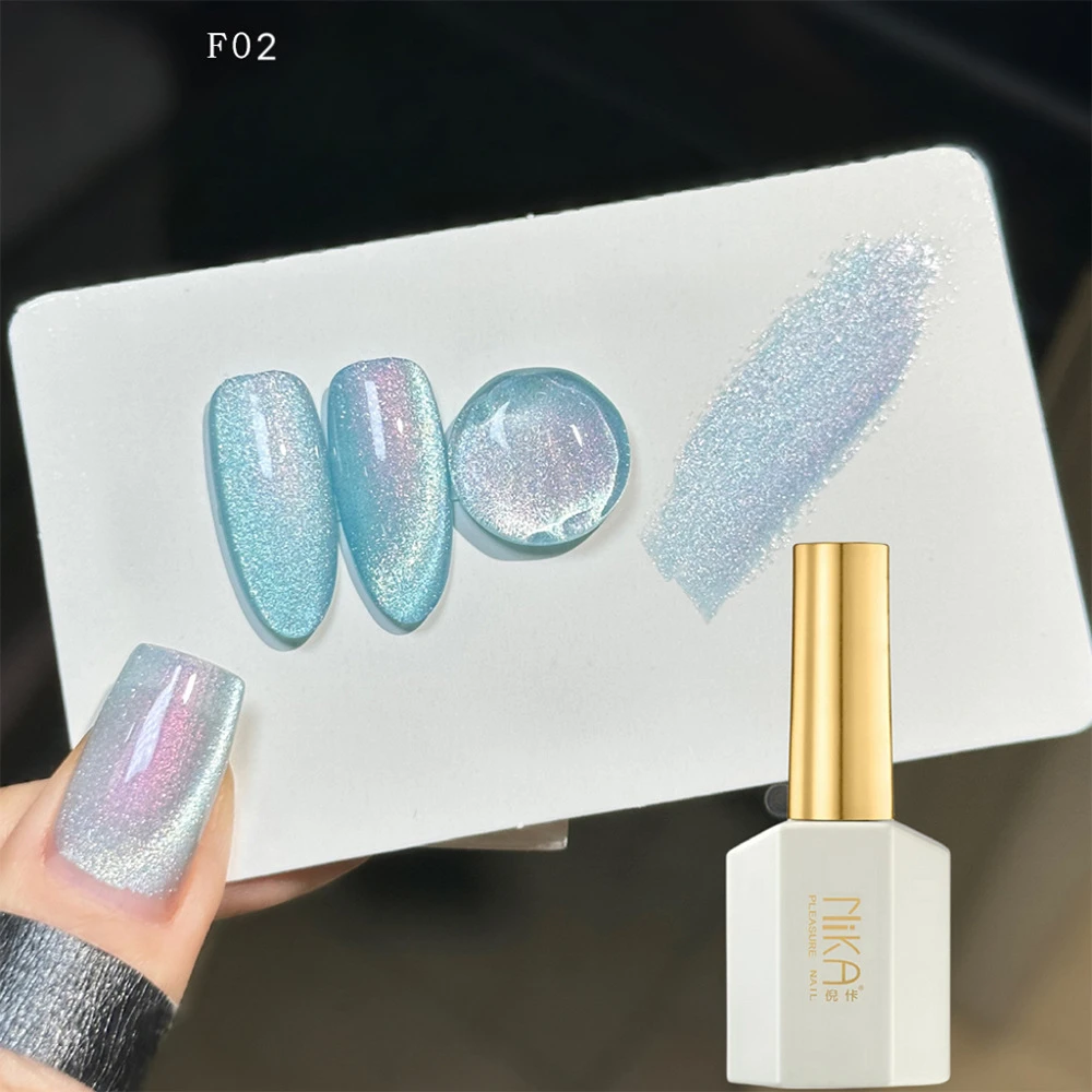 Фото Dreamy Mermaid Tears Cat Eye Series Гель-лак для ногтей 15 мл Полуперманентный Soak Off UV LED Ice Moon Магнитный гель для кошачьего глаза №4