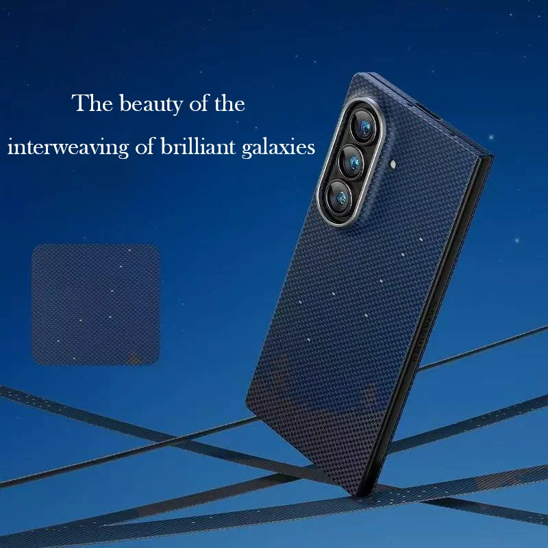 Фото Чехол MEMUMI из углеродного волокна для Samsung Z Fold 7, задняя крышка с кевларовой беспроводной зарядкой для SAMSUNG Z FOLD 7, чехол №3
