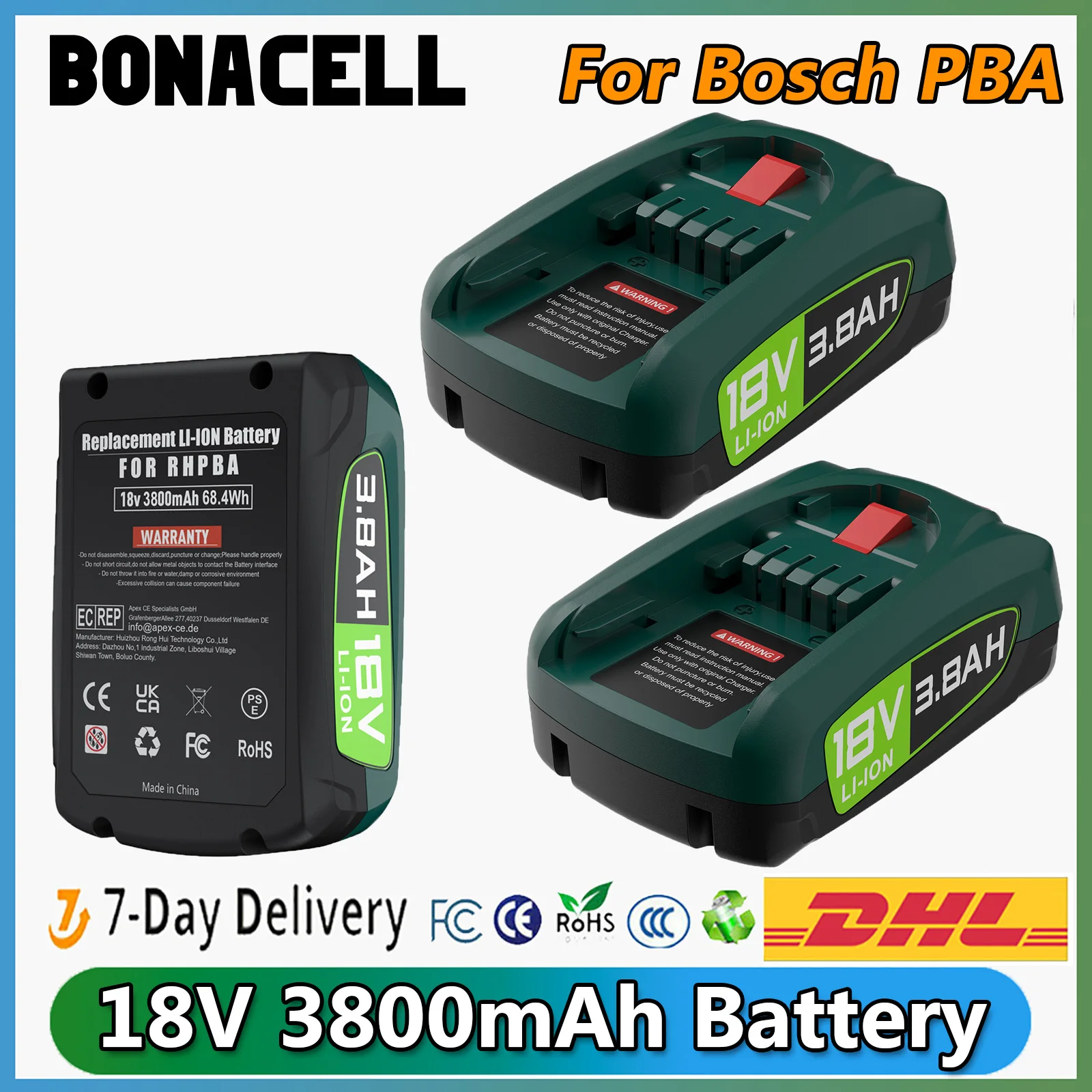 Для аккумулятора Bosch PBA 18 В 3800 мАч Сменный аккумулятор для Bosch дома и сада PBA PSB PSR 18 В Аккумуляторные инструменты AL1880CV AL18815CV