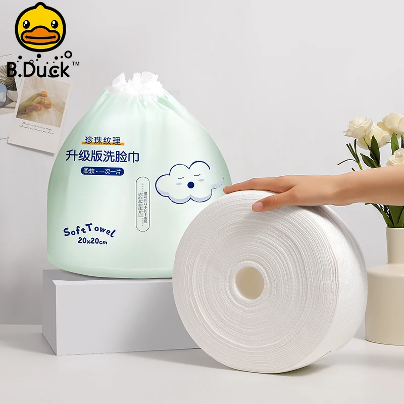 Одноразовое очищающее полотенце B.Duck, суперценный рулон семейного размера, 200 шт., утолщенное хлопковое полотенце для снятия макияжа, полотенце для мытья лица