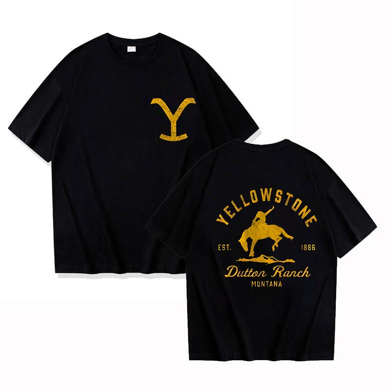 Классическая Модная рубашка с принтом Yellowstone Dutton ранчо для мужчин и женщин, футболка на пуговицах, Джерси, куртка с коротким рукавом, топы