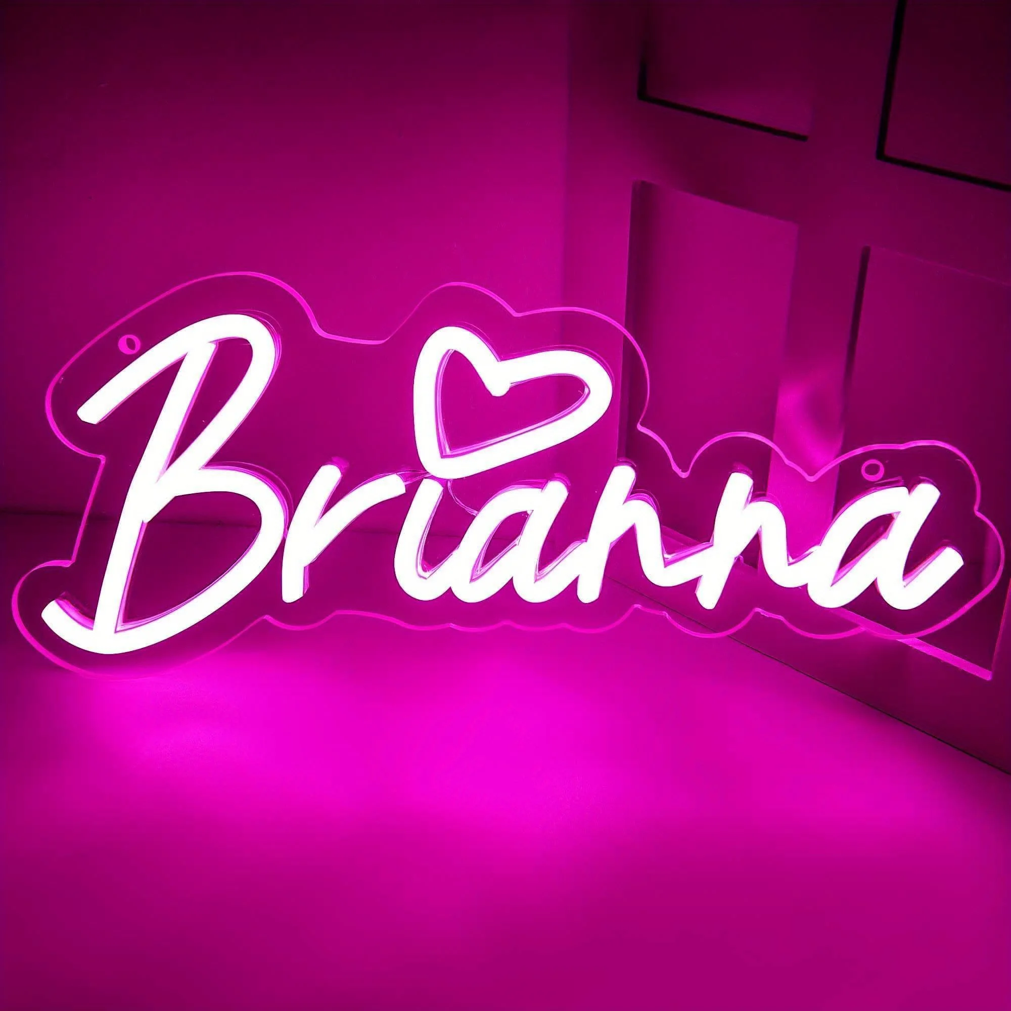 Светящийся светодиодный неон Brianna's — простой прозрачный акриловый дизайн, светодиодный неон с регулируемой яркостью от USB для спален, игровых комнат, вечеринок, настенного искусства