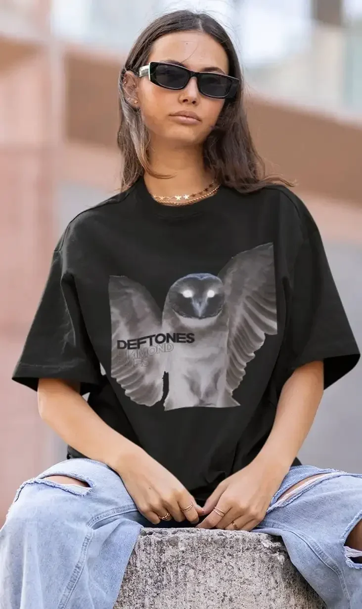 Футболка Deftones с алмазными глазами | Футболка с ремешком-Винтажная футболка, вдохновленная ползунками, Винтажная Футболка Deftones