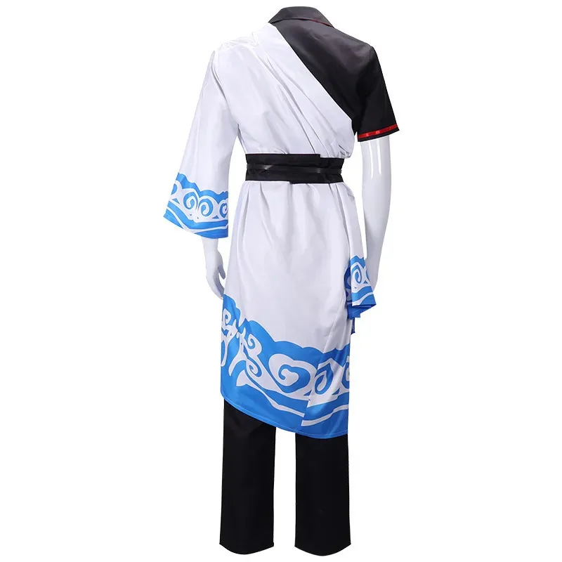 Фото CyGintama костюмы для косплея Саката Гинтоки аниме косплей костюм кимоно Хэллоуин карнавал вечерние серебряная душа косплей костюм парики №3