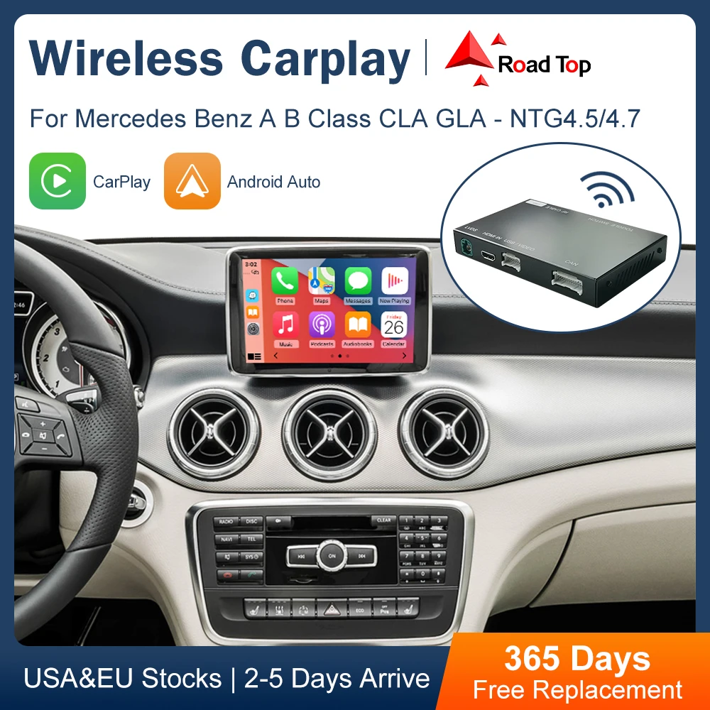 Беспроводной Apple CarPlay Android авто для Mercedes Benz A-Class W176 B-Class W246 CLA GLA 2013-2015, с функцией Mirror Link