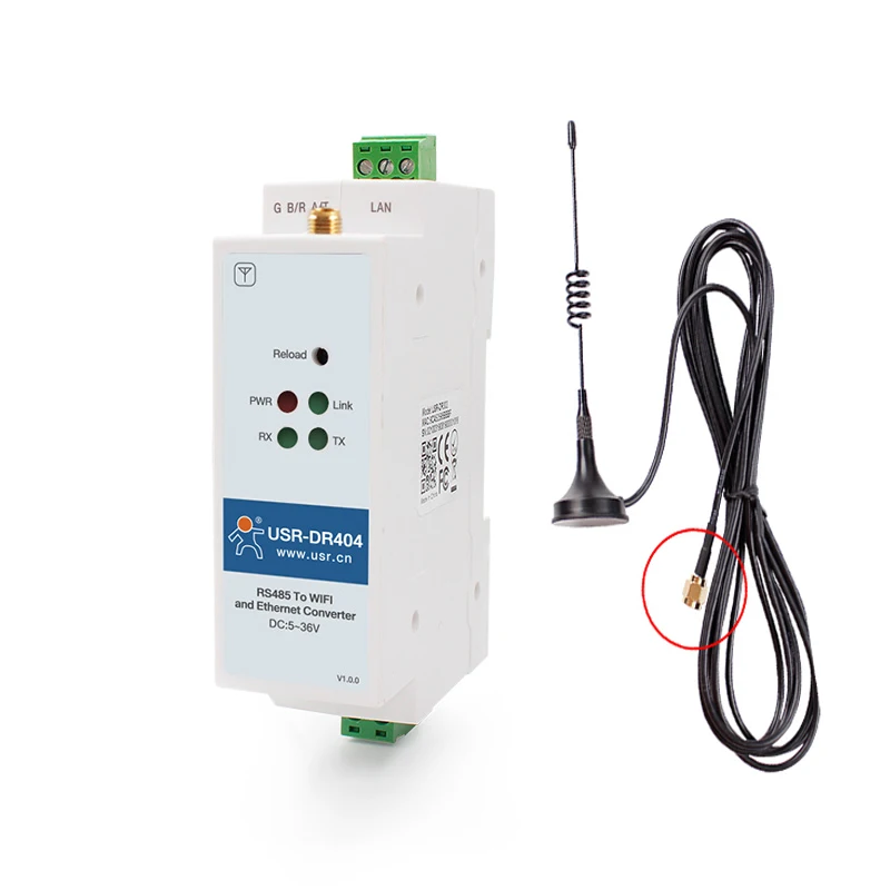 Фото Последовательный порт на DIN-рейке RS485 в Wi-Fi Ethernet-серверный преобразователь IOT-устройство USR-DR404 Поддержка Modbus MQTT №2