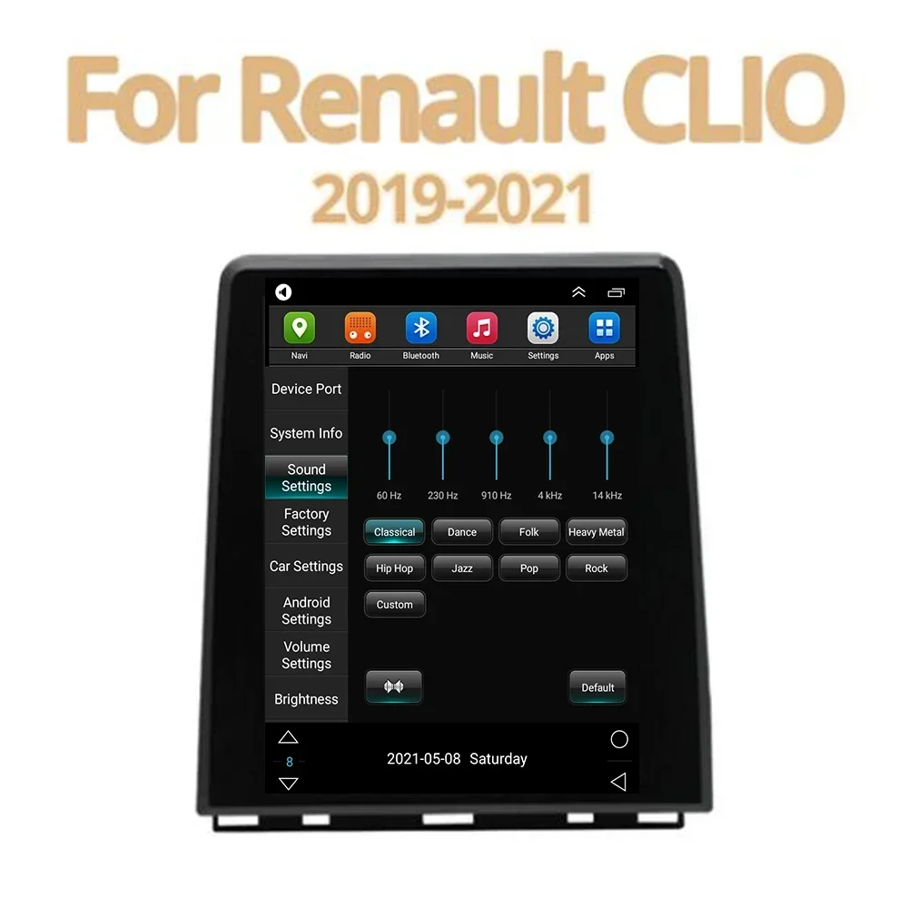 Фото Android 14 Carplay для RENAULT CLIO 5 2019 2020-2050 Tesla Style 9,7-дюймовый автомобильный мультимедийный плеер 5G Wi-Fi навигация сенсорный дисплей №5