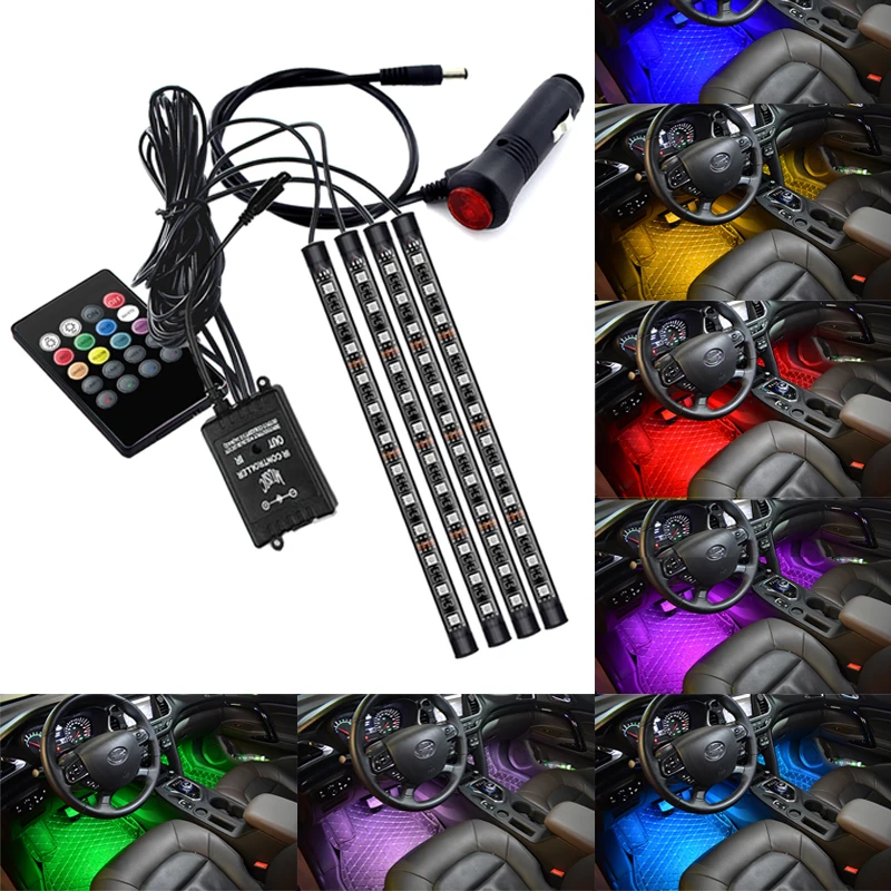 Автомобильный напольный фонарь, интерьерная атмосфера, Светодиодная лента Rgb, лампа Usb, беспроводная лампочка, несколько режимов
