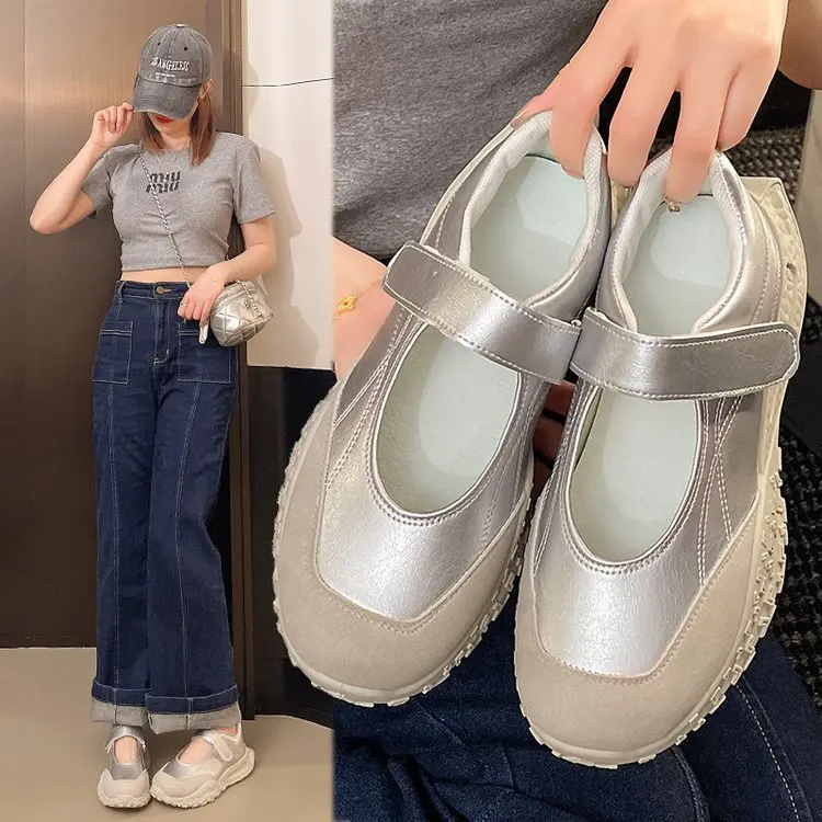 Фото Casual Woman Shoe Female Footwear Low Heels Clogs Platform All-Match Summer Dress Comfortable Creepers New Hook & Loop Rubber Fa №3