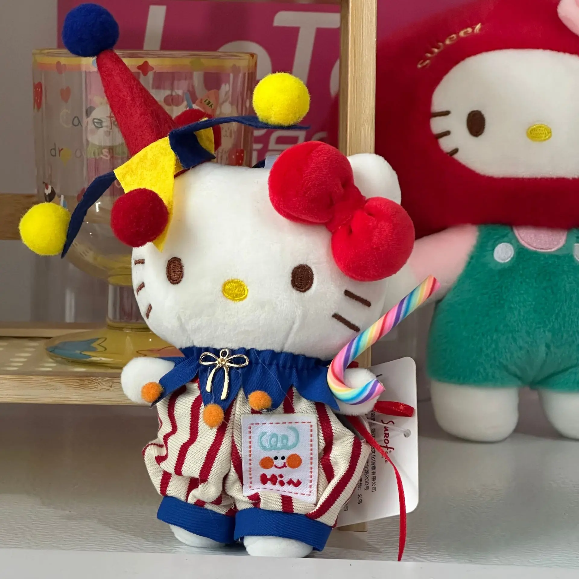 Фото Цирковой клоун Hello Kitty, сумка, очаровательный рюкзак, KT Cat, кукла, украшение, милая кукла, подарок для детей, фанатов №3