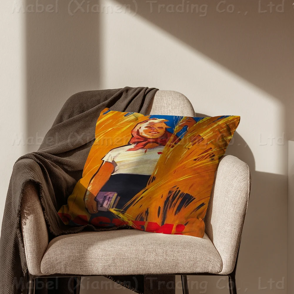 Фото Soviet USSR CCCP Personalized Picture Text Home Decorative Pillows Household Gifts 45x45cm №5