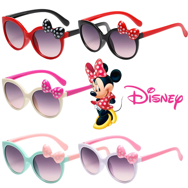 Детские солнцезащитные очки Disney с Минни Маус, рисунок аниме Kawaii, детские летние солнцезащитные очки с защитой от ультрафиолета, милые очки для девочек, игрушки в подарок
