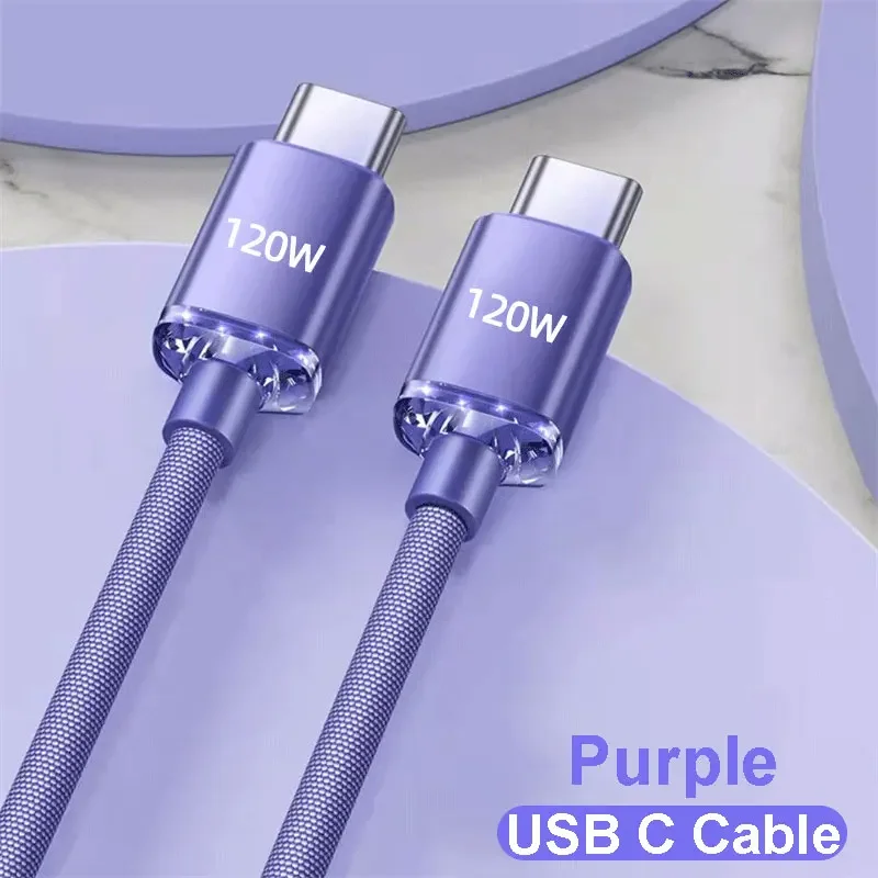 2024 НОВЫЙ кабель USBA 120 Вт для Type C к USBC для iPhone 15 серии PD Шнур для быстрой зарядки данных USB C для кабелей