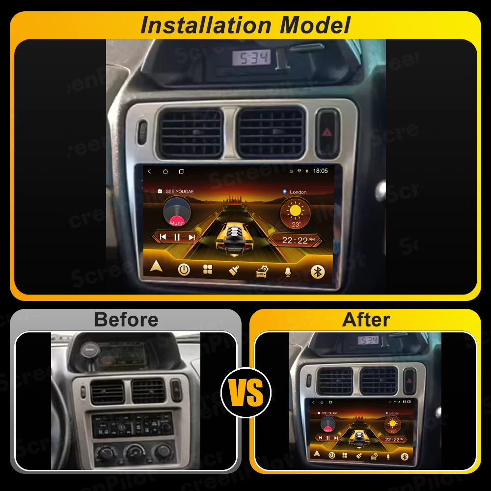 Фото Android 15 для Mitsubishi Pajero IO Pinin 1998-2007 Автомобильный радиоприемник Мультимедийный видеоплеер GPS-навигация Беспроводной Android Auto RDS №3