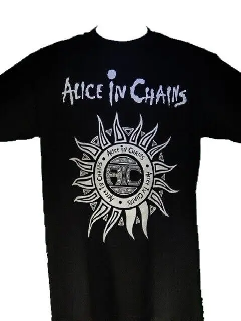 Черная футболка ALICE IN Chain с логотипом