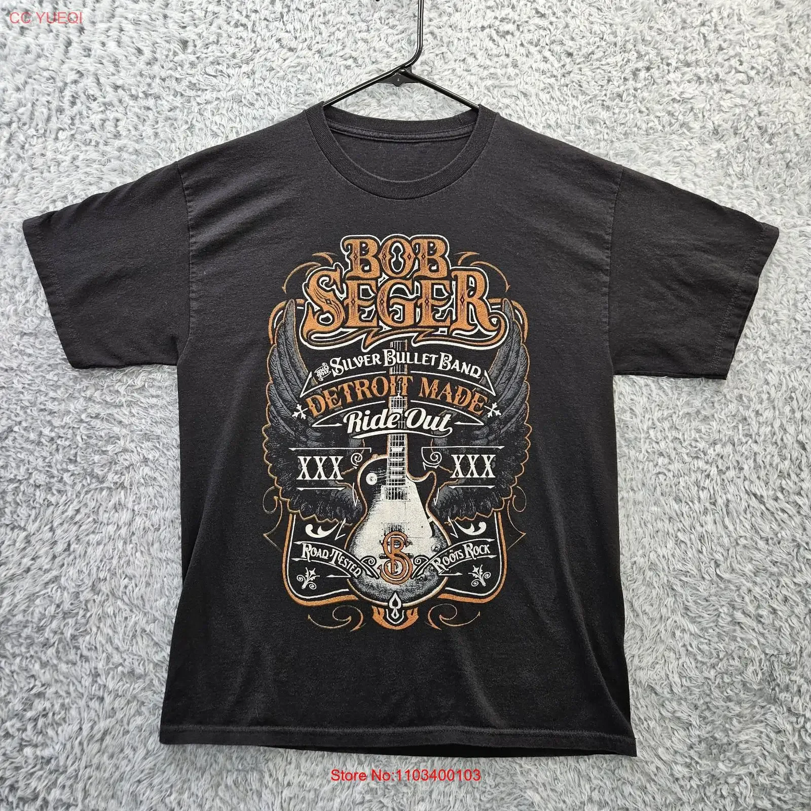Футболка Bob Seger Ride Out Tour 2014, 2015, мужская, средняя, без отверстий или пятен, винтажный стираный топ для повседневной носки, слегка с графикой