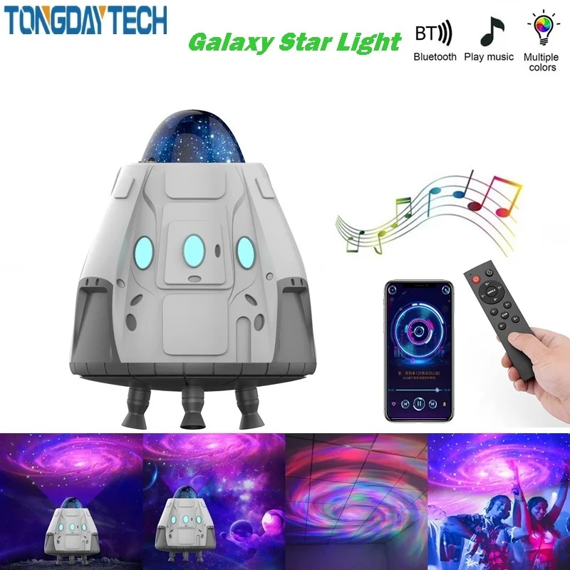 Проектор Galaxy Star TONGDAYTECH, круглый ночник с Bluetooth, музыкальная функция, сертифицированный ROHS