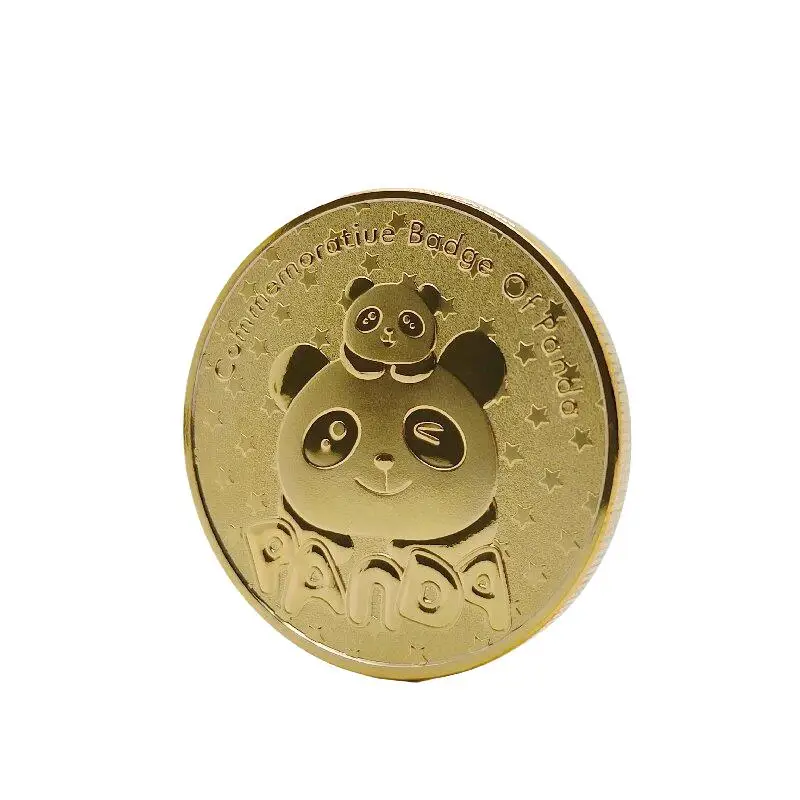 1 шт. монеты большая панда Baobao, Китай, искусство, подарок, черный и белый медведь, милый золотой, серебряный цвет, панда, монеты