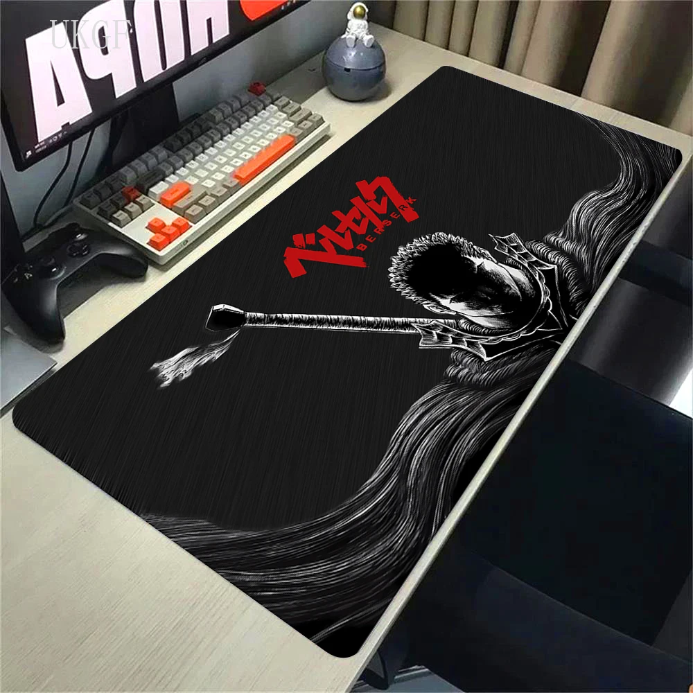 Xxl коврик для мышки с Аниме Berserk, игровая клавиатура, большой резиновый игровой коврик, коврик для мыши с мечом в berserk, компьютерный настольный шкаф для девушек