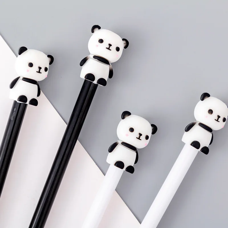 Фото Корейская креативная гелевая ручка Mengmeng Giant Panda, милая черная ручка 0,5 мм, студенческая гелевая ручка, оптовая продажа, стеклянная перьевая ручка, стеклянная ручка №4