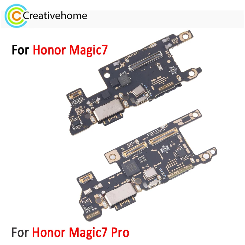 OEM Плата зарядного порта для Honor Magic7 / Magic7 Pro, USB-док-станция для зарядки с гнездом держателя SIM-карты, запасная часть