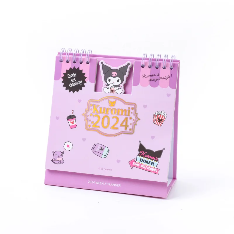 Фото _ 2024 календарь Sanrio, Hello Kitty, мультяшное украшение для стола, ежедневный Еженедельный заказ, офисные аксессуары Y2K №5