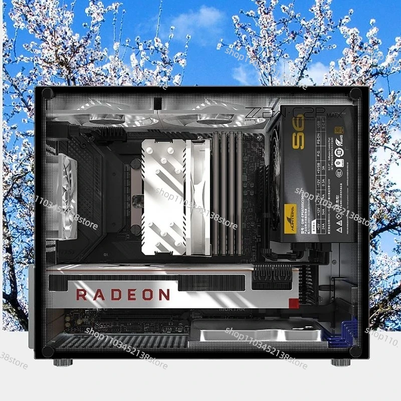 Фото 2022new Xiaozhe Premium C2P MATX ITX маленькая фотография, все алюминиевые фотообои, стеклянная сторона прозрачная ATX power k88 Мини компьютер №4