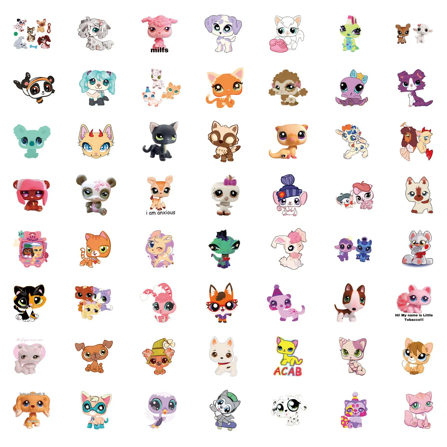 1055110 шт. Littlest Pet Shop наклейки игра Stciekr для багажа, ноутбука, телефона, гитары, гардероба, бутылки с водой, скейтборда, детские игрушки (art.: 3920cd398d7c5) - 3920cd398d7c5