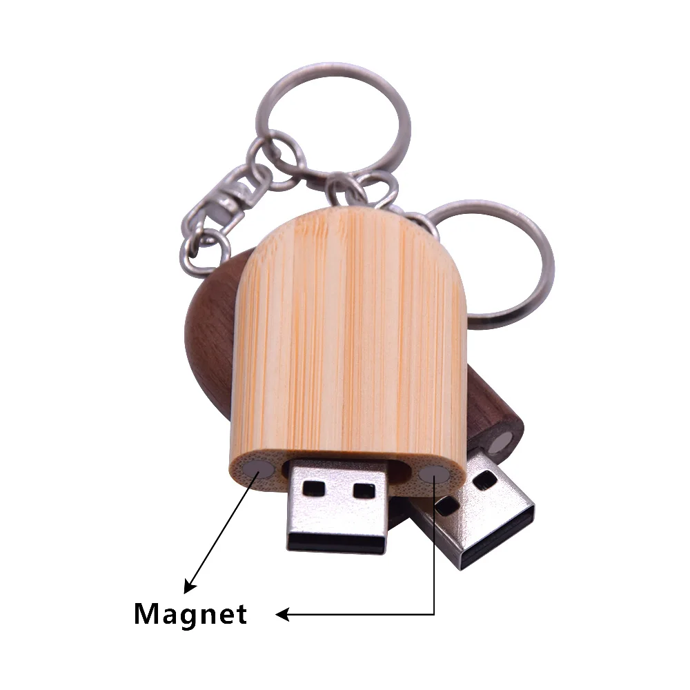 Флешка USB 2.0 Креативный бамбук и клен, дерево, орех, флэш-накопитель, брелок для ключей, креативный бизнес-подарок, овальная карта памяти