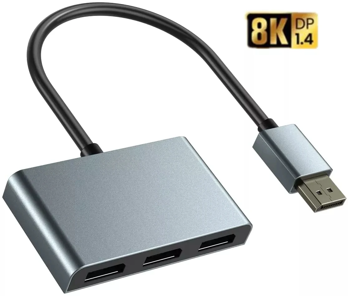 1x 3 сплиттер DisplayPort DP1.4 MST Hub 8K 60Hz 4K 120Hz Multi разделитель монитора адаптер с расширенным дисплеем и зеркальным режимом