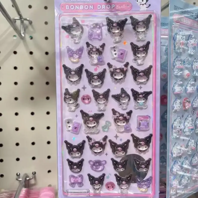 Фото Sanrio Hello Kitty Kuromi литье из смолы 3D рельефная наклейка на холодильник украшение стола наклейка материал для ноутбука Рождественский подарок №3