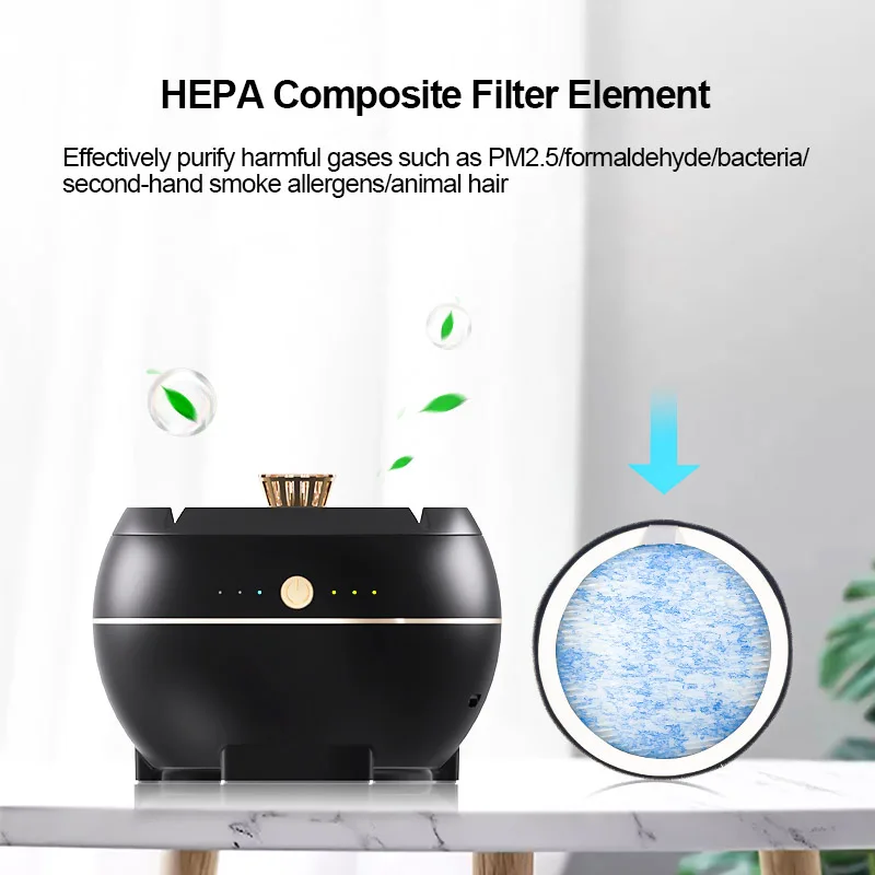 Фото Бытовой Очиститель Воздуха HEPA настольные сигареты дымовая газовая пепельница фильтрация пепельница с отрицательными ионами система очистки воздуха подарок №2
