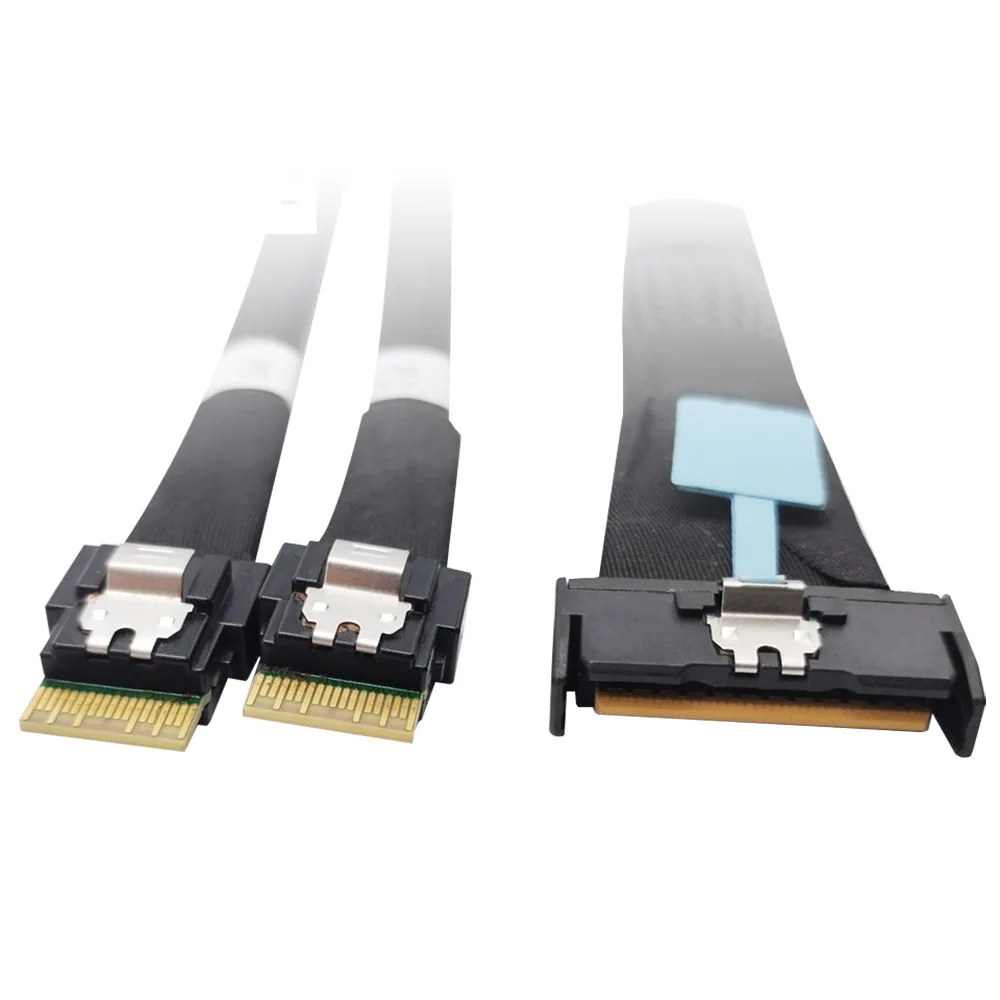 Фото ПК Gen5 MCIO X8 Slim SAS MCIO 8i, двойной адаптер для передачи данных сервера, настраиваемый кабель Oculink SATA 8087 дюйма №2