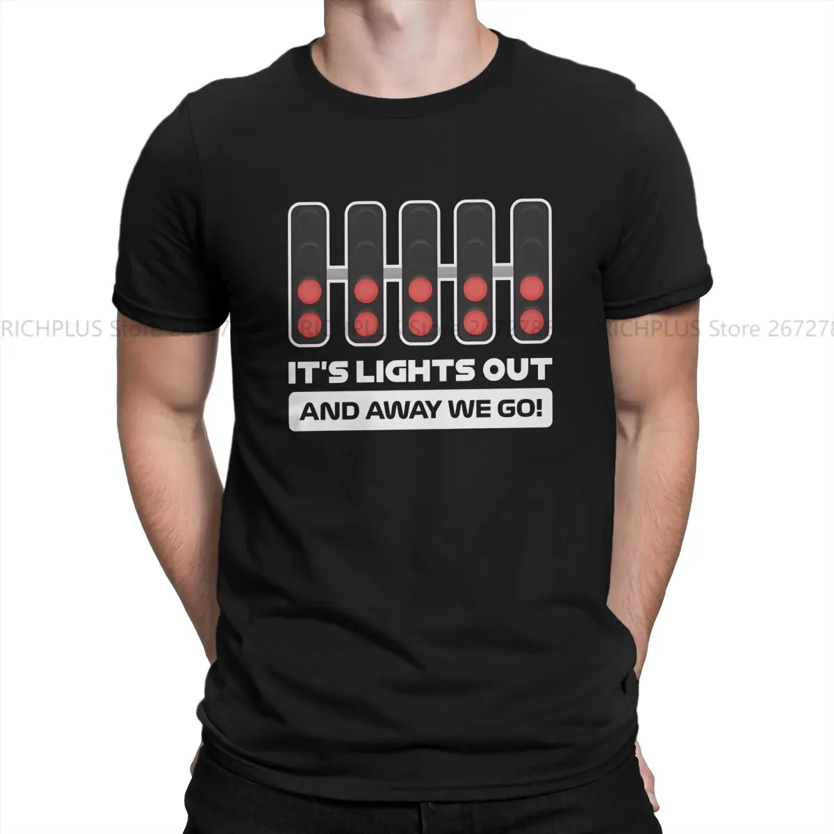 Футболка в стиле хип-хоп Формула 1 F1 с надписью «It's Lights Out And Away», Повседневная футболка из полиэстера, новейшая футболка для мужчин и женщин